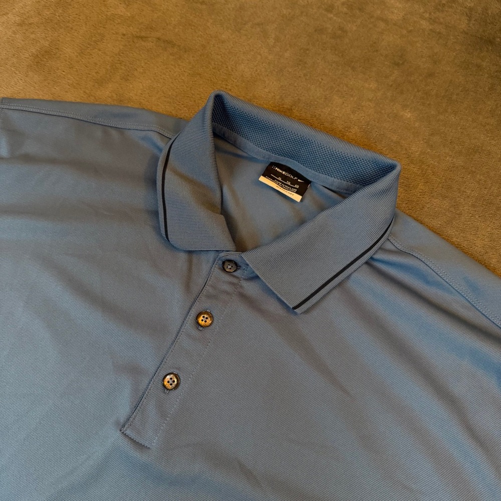 Nike Golf Fit Dry Polo Shirt Mens XL Blue Short Sleeve Performance